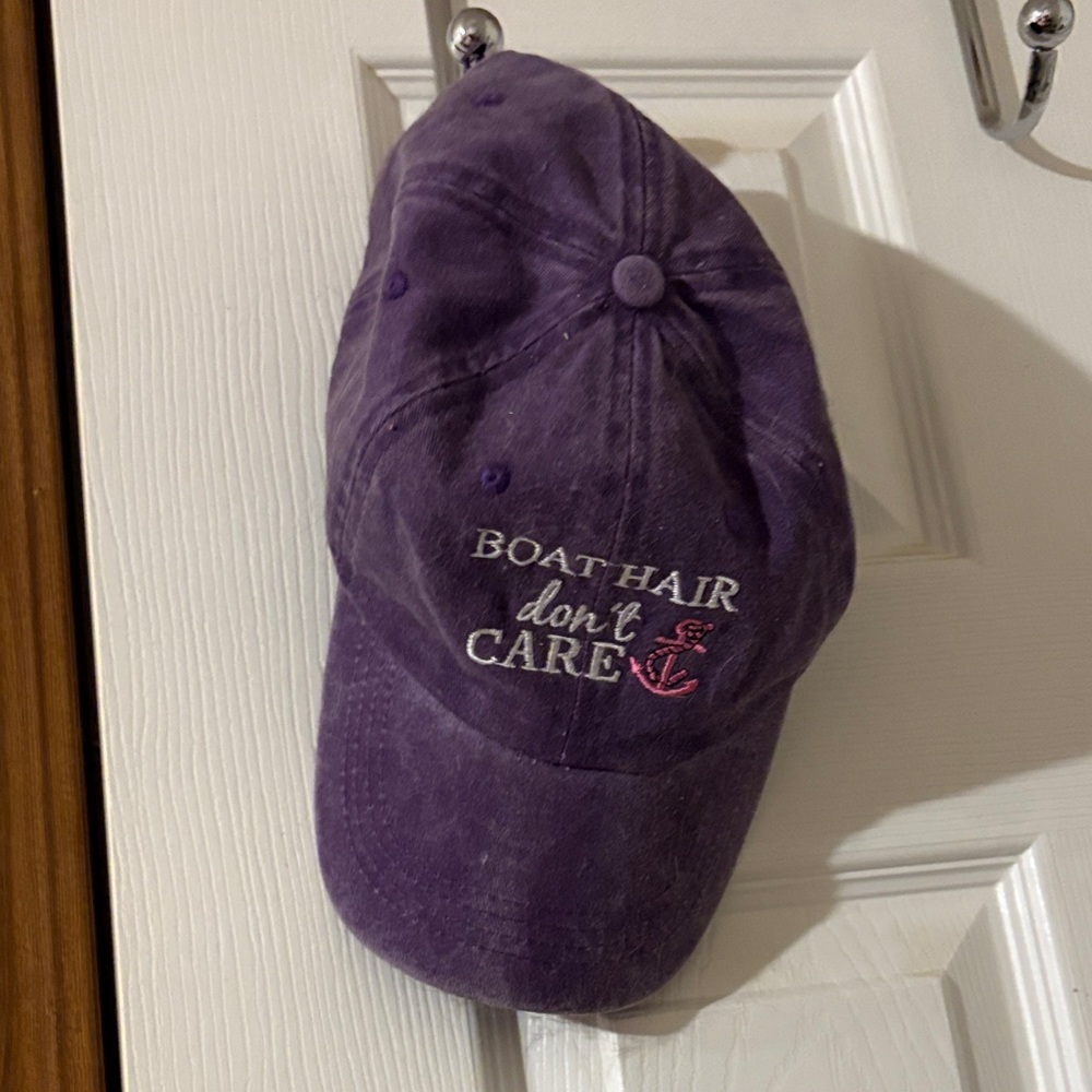 Purple Embroidered Cap “Boat Hair Don’t Care”
